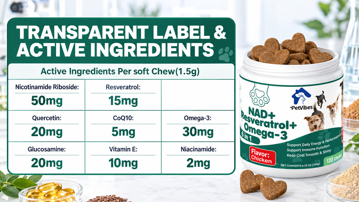 PetVibess NAD+ Chews by PetVibess, product label detail 9